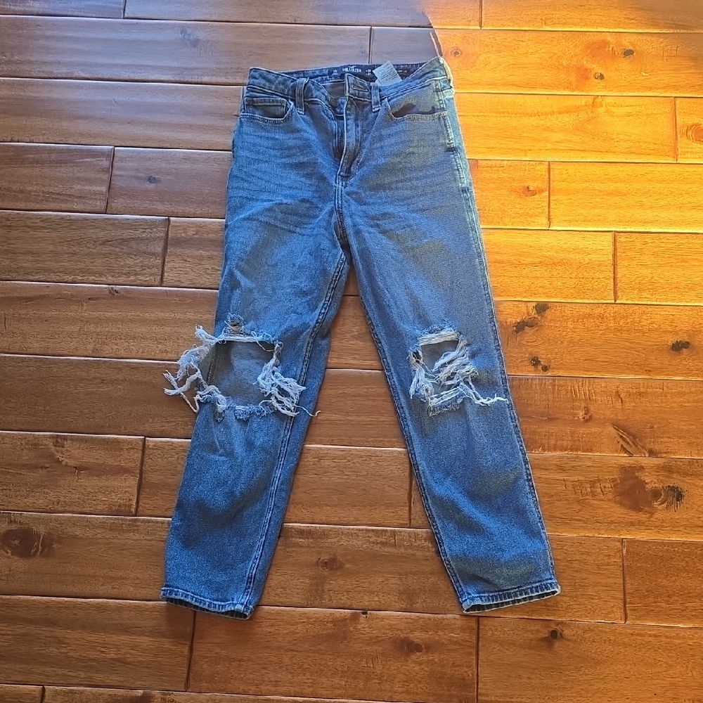 Hollister Blue Distressed Boyfriend Jeans